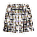King Of Clubs Playing Card Pattern Print Cotton Shorts