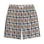 King Of Clubs Playing Card Pattern Print Cotton Shorts