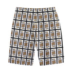 King Of Clubs Playing Card Pattern Print Cotton Shorts