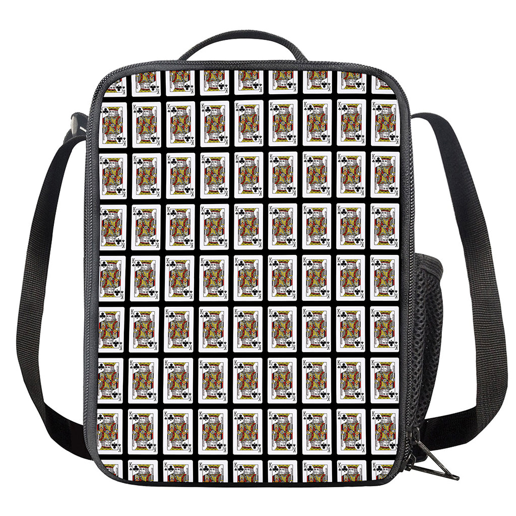 King Of Clubs Playing Card Pattern Print Crossbody Lunch Bag