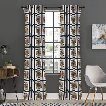 King Of Clubs Playing Card Pattern Print Curtain