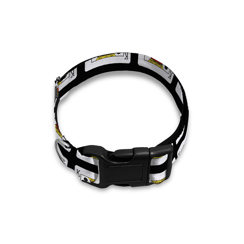 King Of Clubs Playing Card Pattern Print Dog Collar