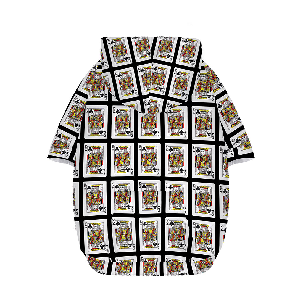King Of Clubs Playing Card Pattern Print Dog Zip Up Hoodie