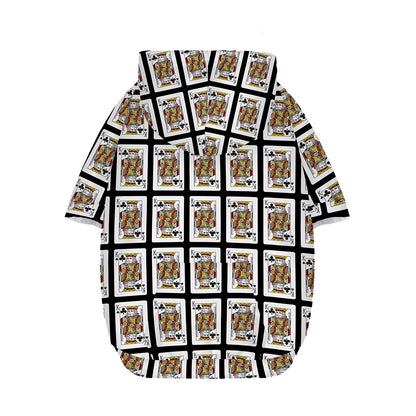 King Of Clubs Playing Card Pattern Print Dog Zip Up Hoodie