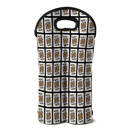 King Of Clubs Playing Card Pattern Print Double Neoprene Wine Tote