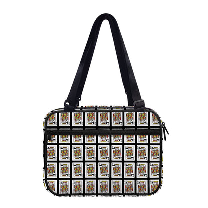 King Of Clubs Playing Card Pattern Print Double Strap Bible Bag