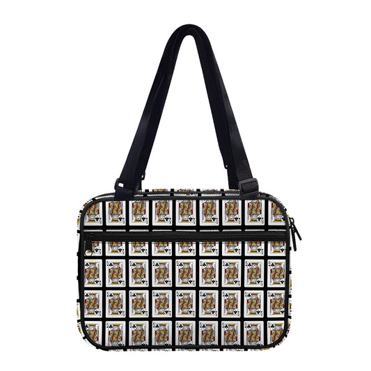 King Of Clubs Playing Card Pattern Print Double Strap Bible Bag