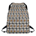 King Of Clubs Playing Card Pattern Print Drawstring Backpack