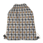 King Of Clubs Playing Card Pattern Print Drawstring Bag
