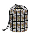 King Of Clubs Playing Card Pattern Print Drawstring Makeup Bag