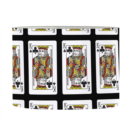 King Of Clubs Playing Card Pattern Print Drum Lamp Shade