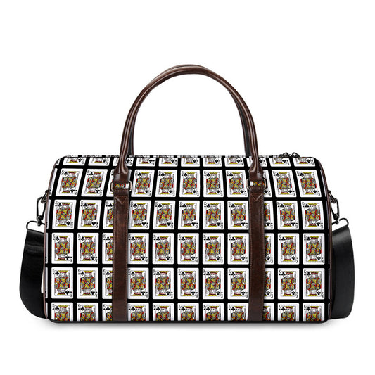 King Of Clubs Playing Card Pattern Print Duffle Bag