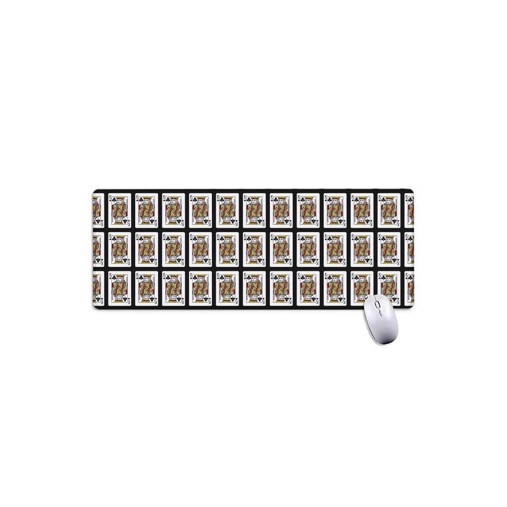 King Of Clubs Playing Card Pattern Print Extended Mouse Pad
