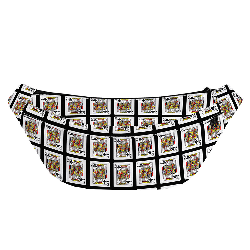 King Of Clubs Playing Card Pattern Print Fanny Pack