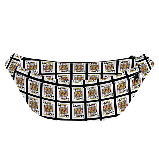 King Of Clubs Playing Card Pattern Print Fanny Pack