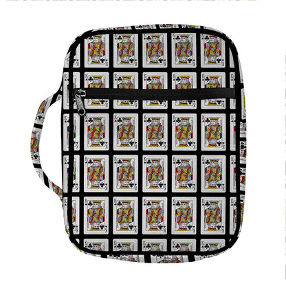 King Of Clubs Playing Card Pattern Print Front Pocket Bible Bag