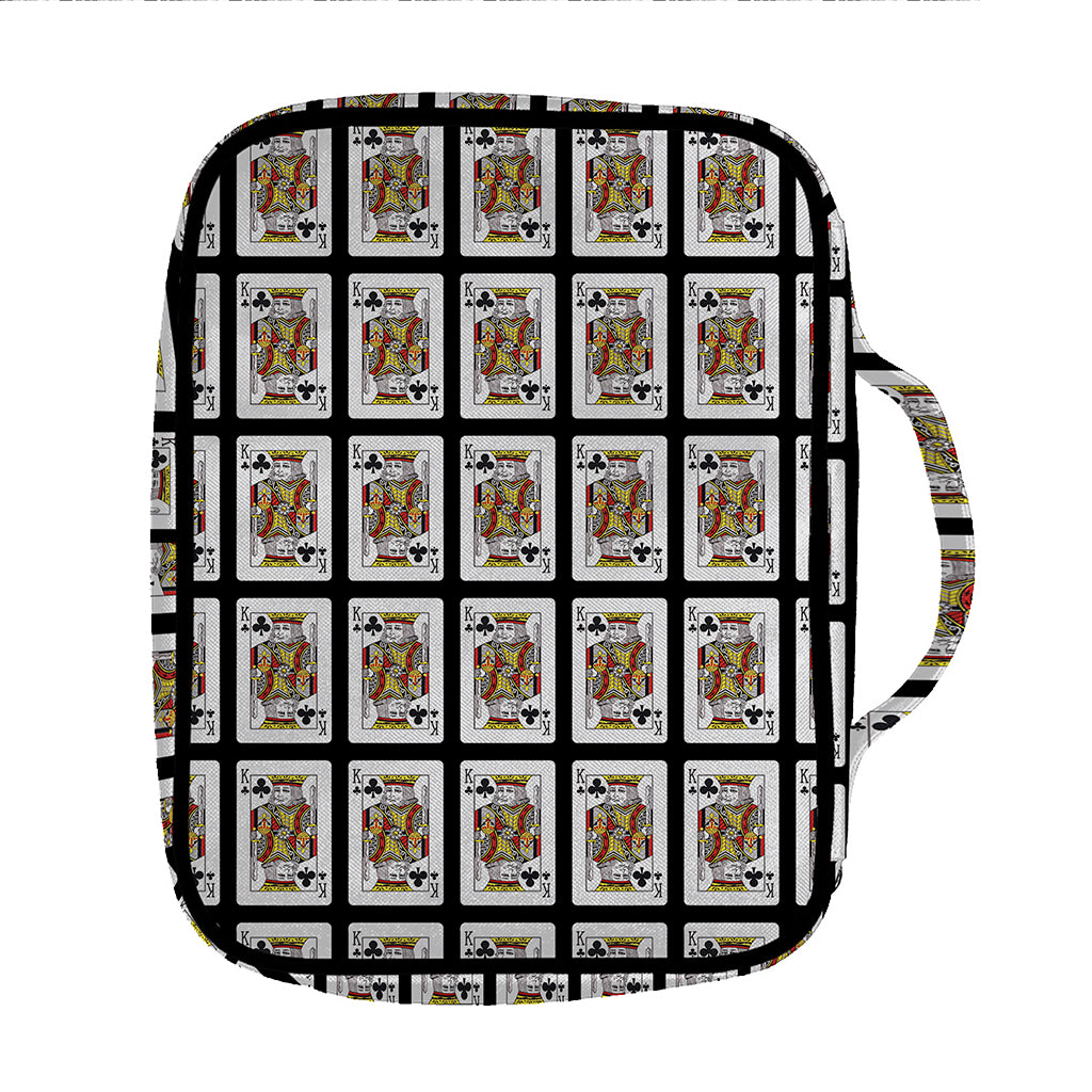 King Of Clubs Playing Card Pattern Print Front Pocket Bible Bag