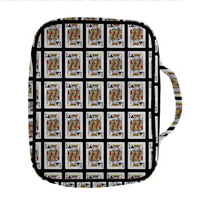 King Of Clubs Playing Card Pattern Print Front Pocket Bible Bag