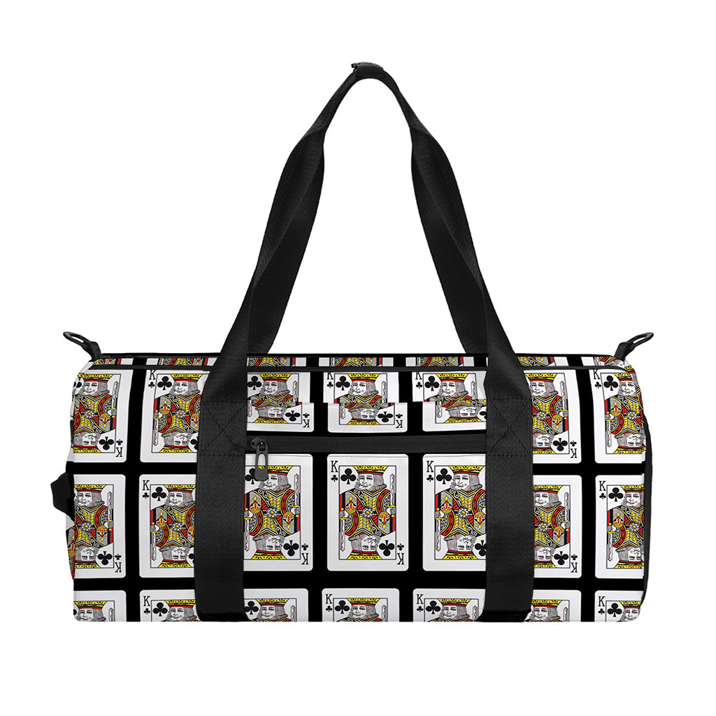 King Of Clubs Playing Card Pattern Print Gym Bag