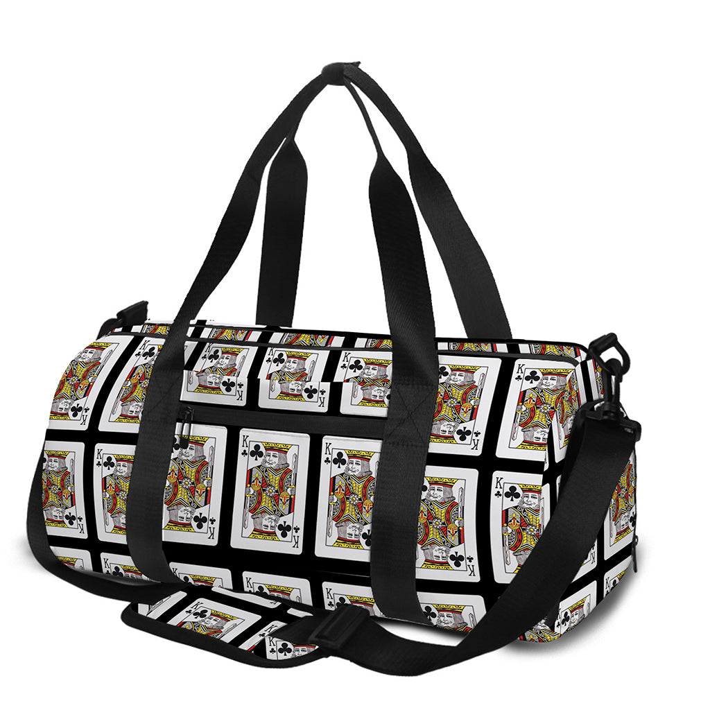 King Of Clubs Playing Card Pattern Print Gym Bag