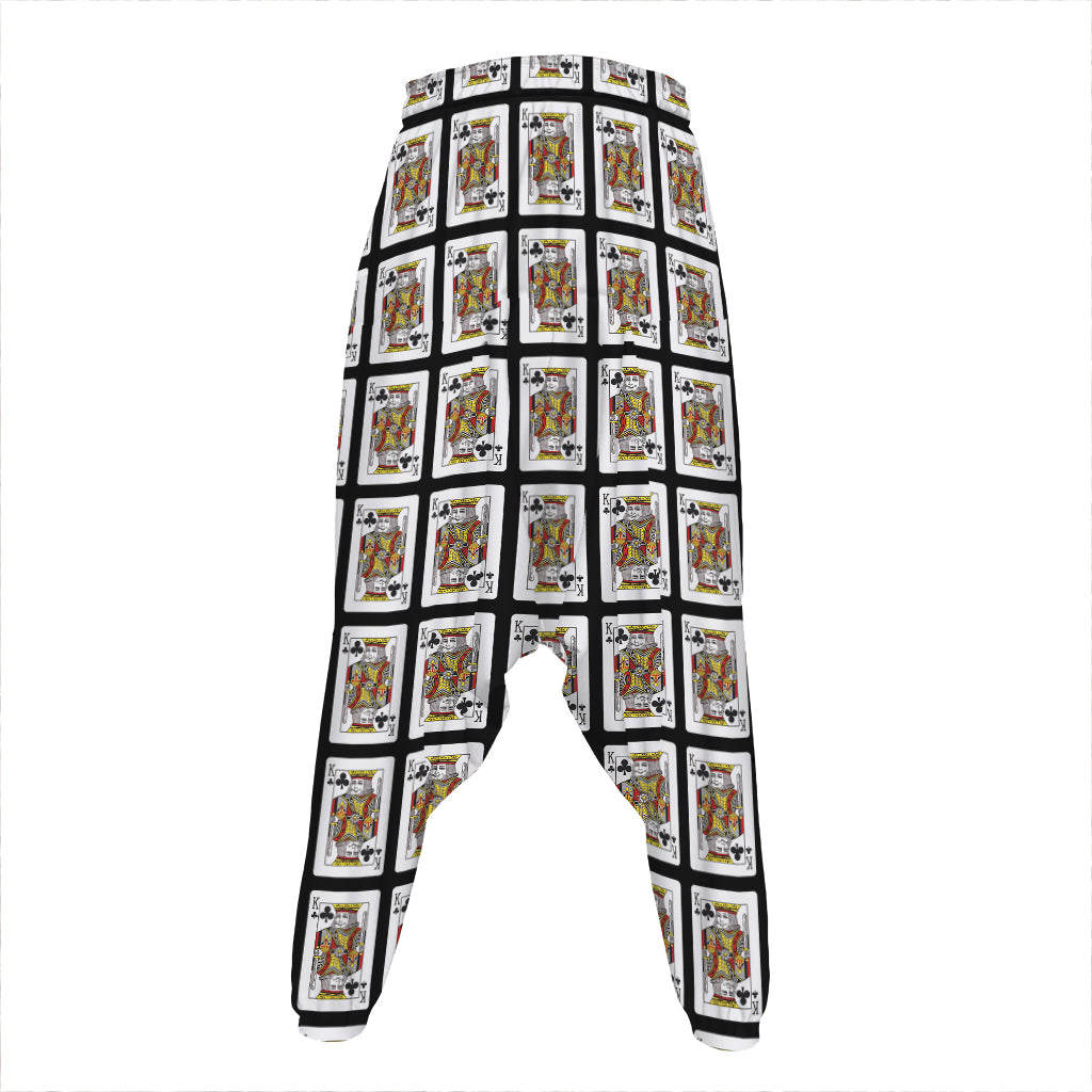 King Of Clubs Playing Card Pattern Print Hammer Pants