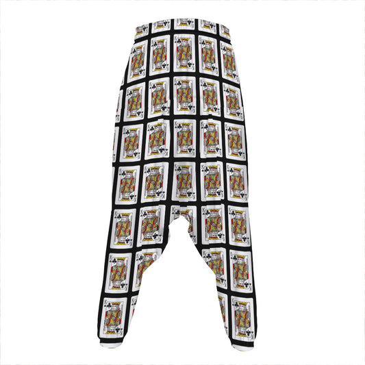 King Of Clubs Playing Card Pattern Print Hammer Pants