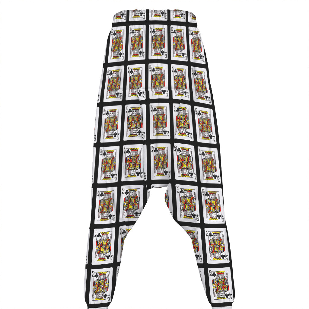 King Of Clubs Playing Card Pattern Print Hammer Pants