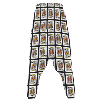 King Of Clubs Playing Card Pattern Print Hammer Pants