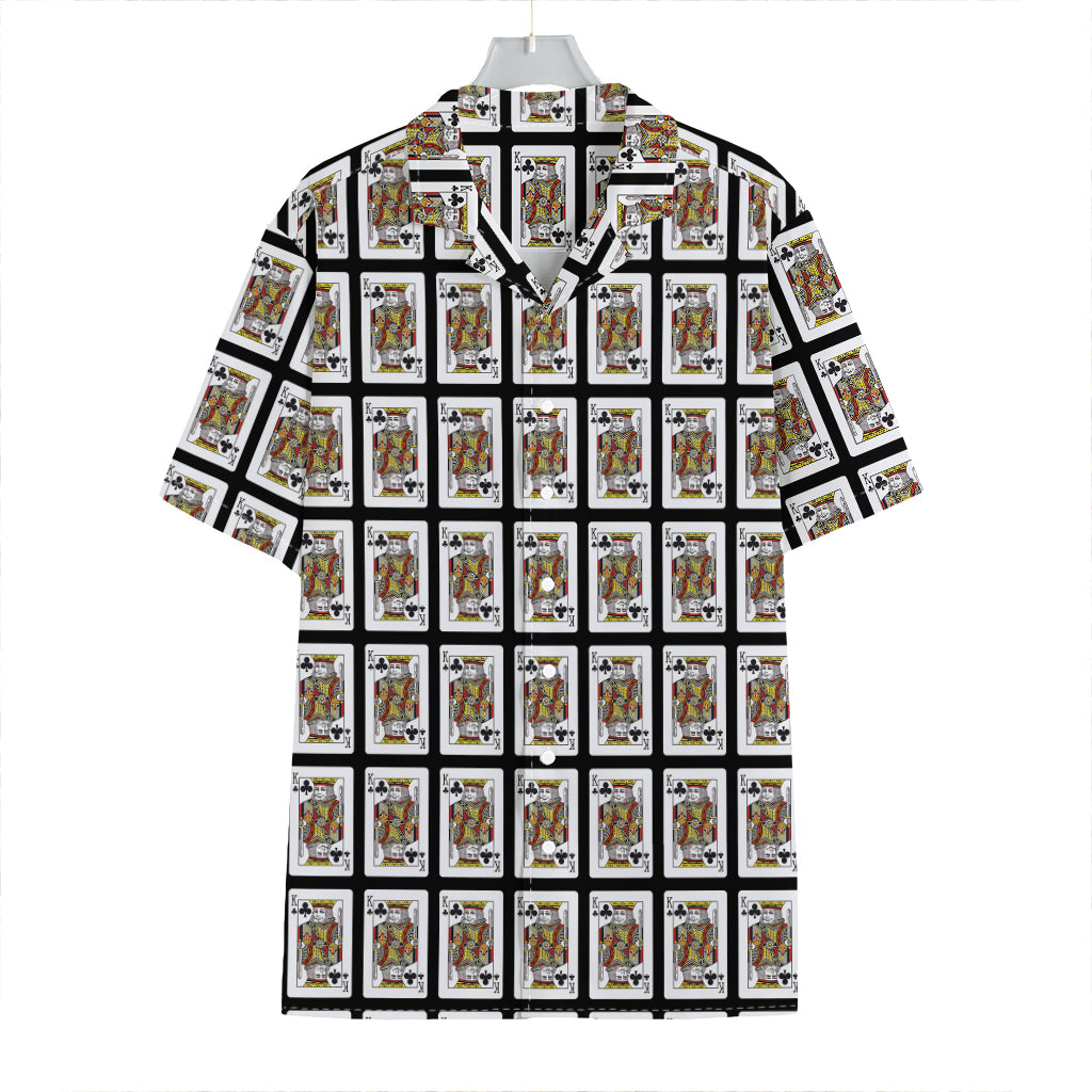 King Of Clubs Playing Card Pattern Print Hawaiian Shirt