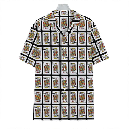King Of Clubs Playing Card Pattern Print Hawaiian Shirt
