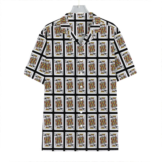 King Of Clubs Playing Card Pattern Print Hawaiian Shirt
