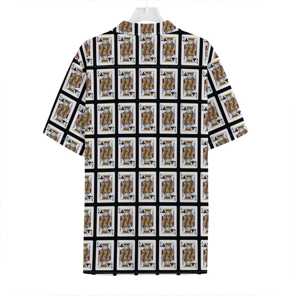 King Of Clubs Playing Card Pattern Print Hawaiian Shirt