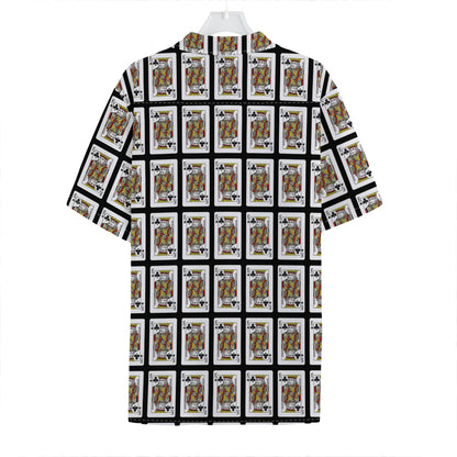 King Of Clubs Playing Card Pattern Print Hawaiian Shirt