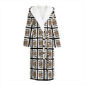 King Of Clubs Playing Card Pattern Print Hooded Bathrobe