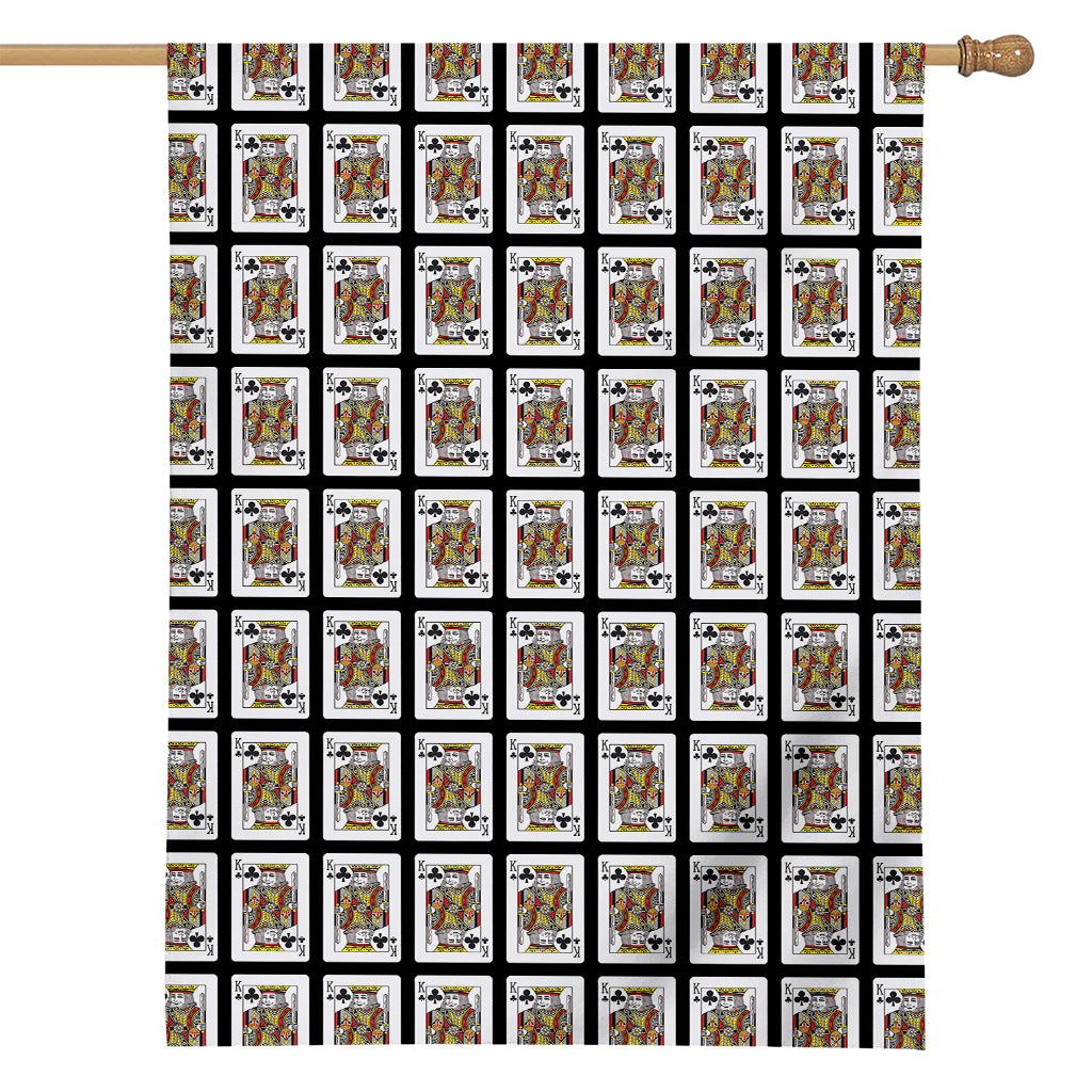 King Of Clubs Playing Card Pattern Print House Flag