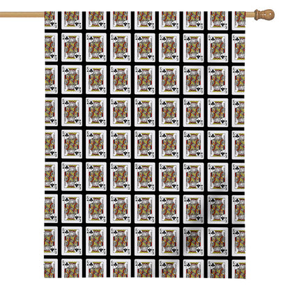 King Of Clubs Playing Card Pattern Print House Flag