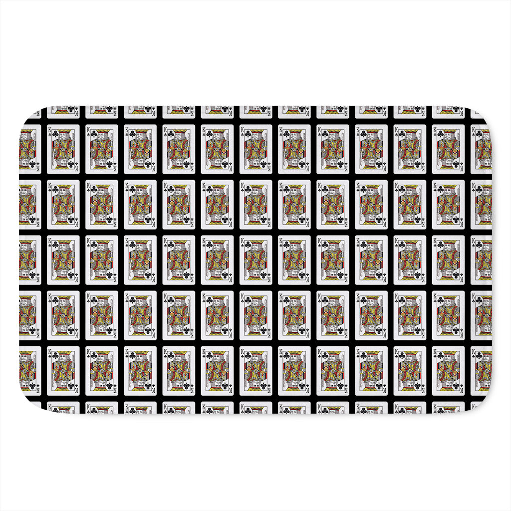 King Of Clubs Playing Card Pattern Print Indoor Door Mat