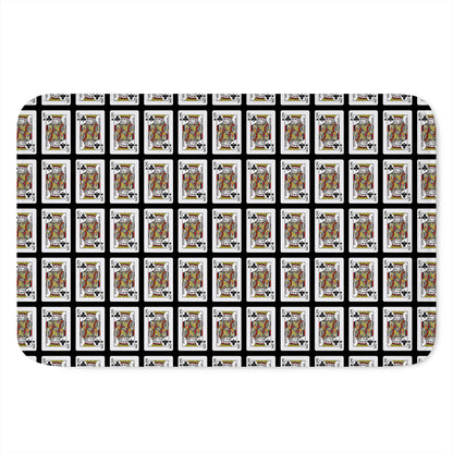 King Of Clubs Playing Card Pattern Print Indoor Door Mat