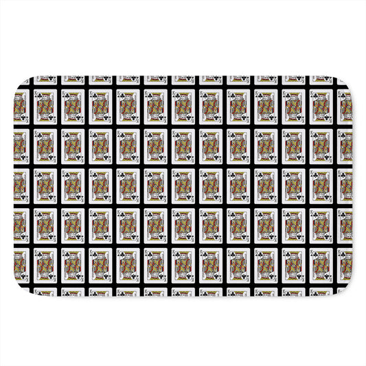 King Of Clubs Playing Card Pattern Print Indoor Door Mat