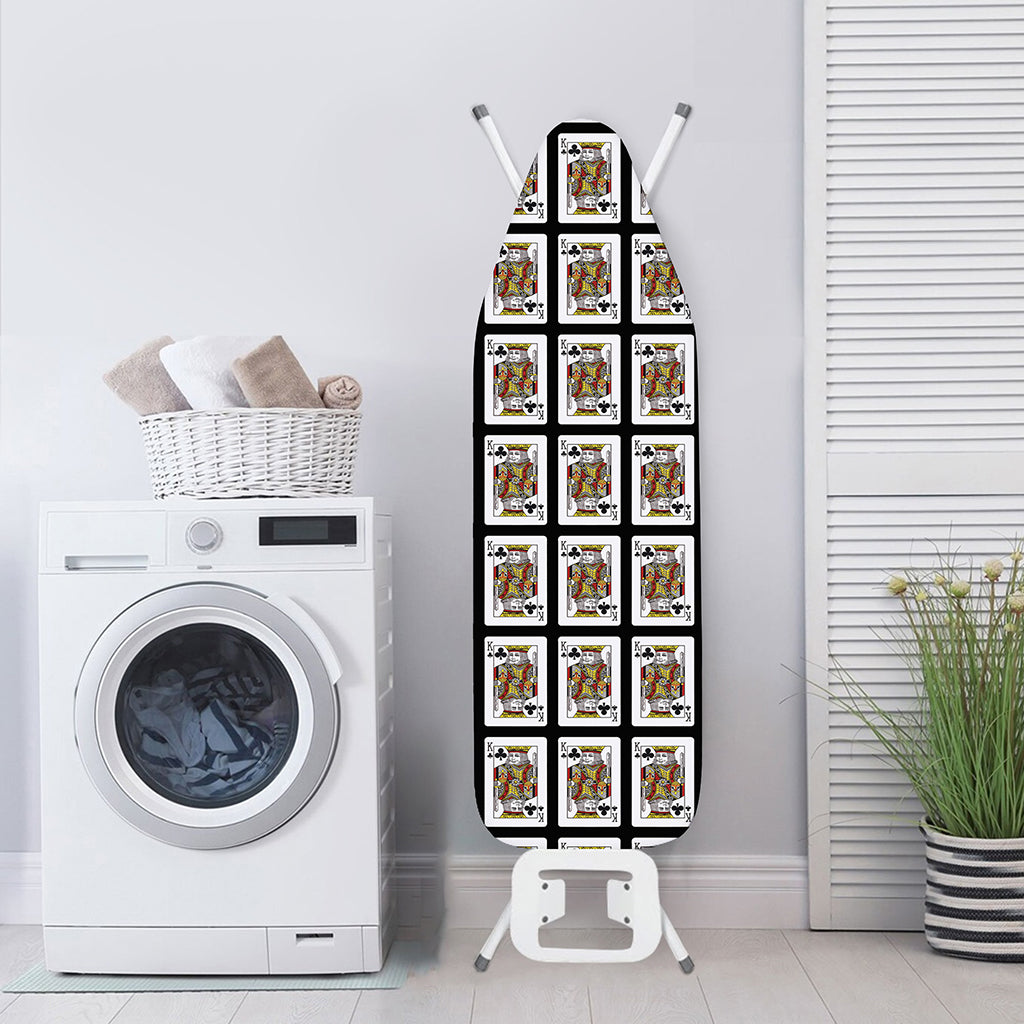 King Of Clubs Playing Card Pattern Print Ironing Board Cover