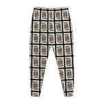 King Of Clubs Playing Card Pattern Print Jogger Pants