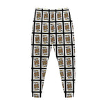 King Of Clubs Playing Card Pattern Print Jogger Pants