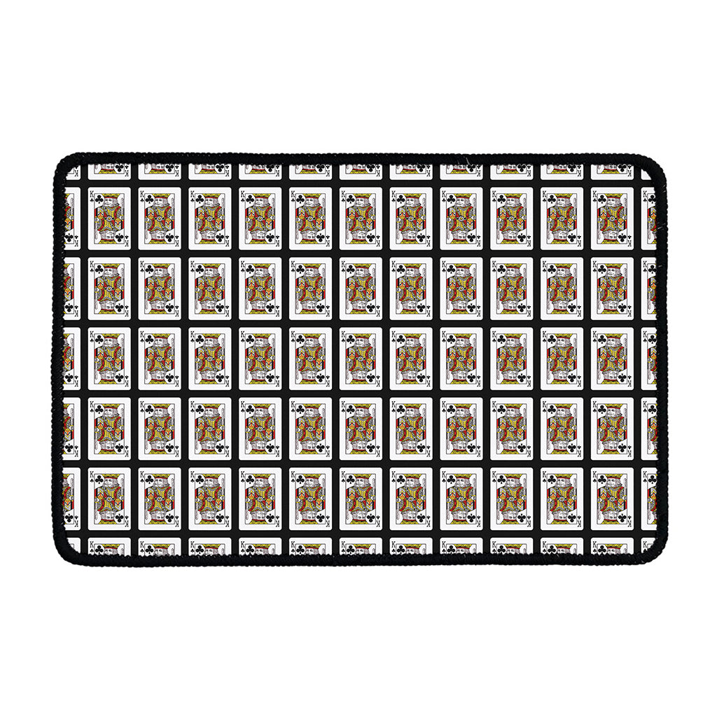 King Of Clubs Playing Card Pattern Print Kitchen Mat