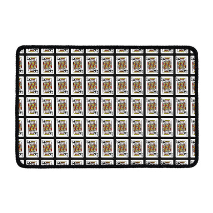 King Of Clubs Playing Card Pattern Print Kitchen Mat