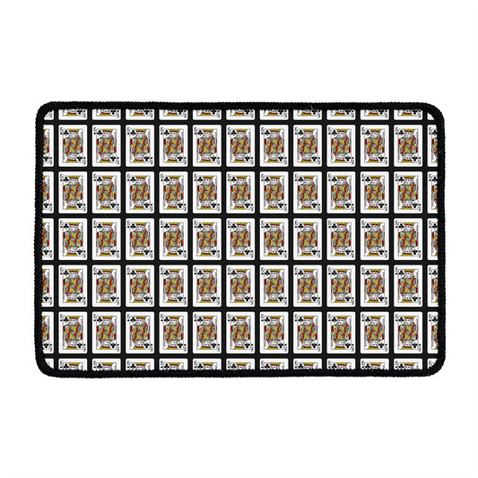King Of Clubs Playing Card Pattern Print Kitchen Mat