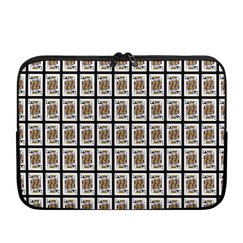King Of Clubs Playing Card Pattern Print Laptop Sleeve