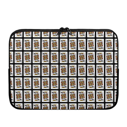 King Of Clubs Playing Card Pattern Print Laptop Sleeve