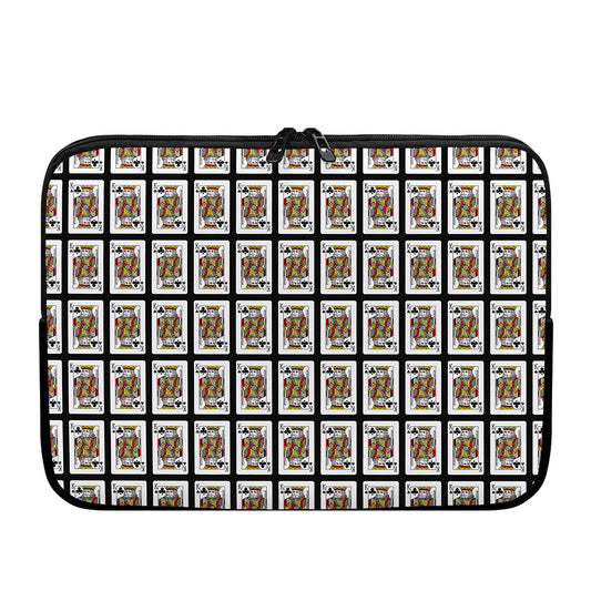King Of Clubs Playing Card Pattern Print Laptop Sleeve