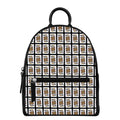 King Of Clubs Playing Card Pattern Print Leather Backpack
