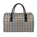 King Of Clubs Playing Card Pattern Print Leather Duffel Bag